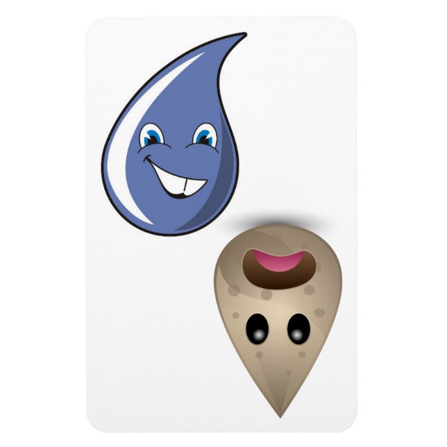 Magnet Flexible Droplets d'eau propre/sale de 4 po x 6 po Aucun te (Vertical)