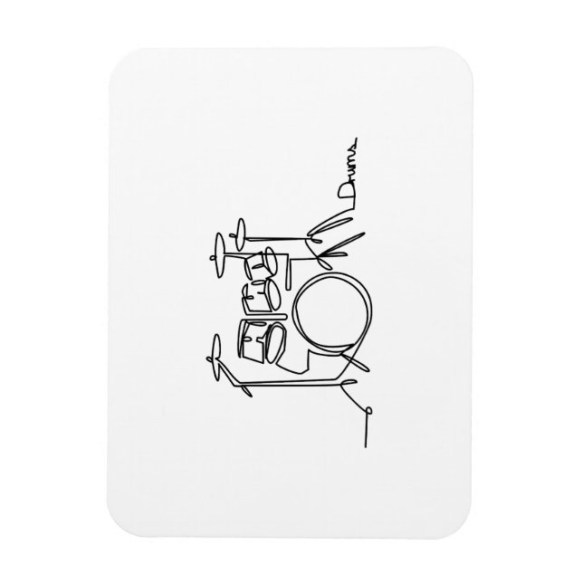 Magnet Flexible Drummer Music Design Drums One-Line (Vertical)