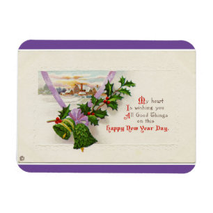Magnet flexible du Nouvel An Vintage