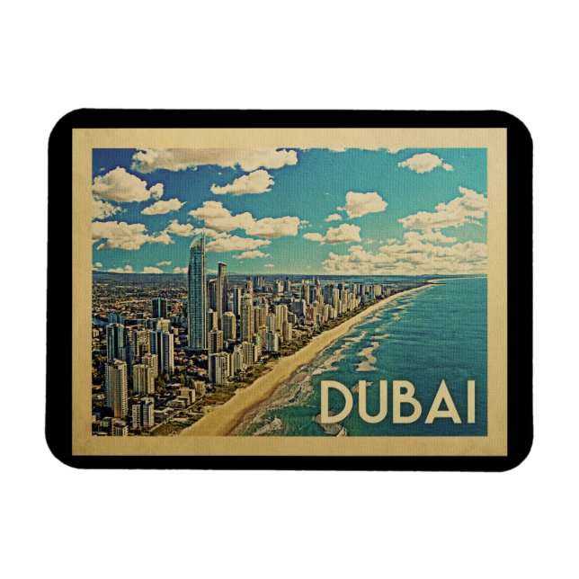Magnet Flexible Dubai Coast Vintage Travel (Horizontal)
