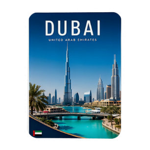 Magnet Flexible Dubaï Émirats arabes unis Skyline futuriste Désert