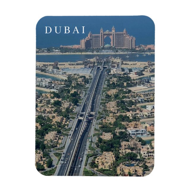 Magnet Flexible Dubai Palm vue panoramique frigo aimant (Vertical)