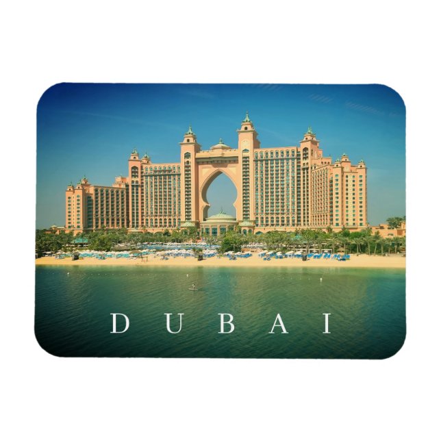 Magnet Flexible Dubaï resort on Palm Jumeirah view frigo aimant (Horizontal)