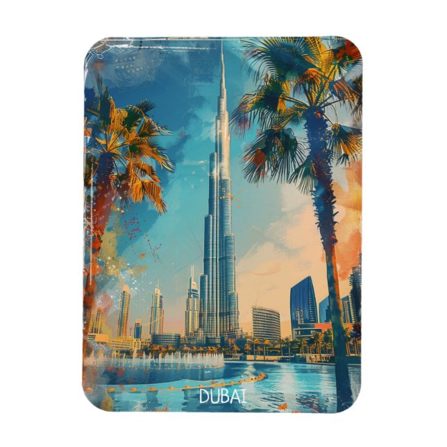 Magnet Flexible Dubai United Arab Emirates Burj Khalifa Cityscape (Vertical)