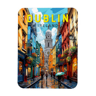 Magnet Flexible Dublin Irlande Travel Art Vintage