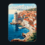 Magnet Flexible Dubrovnik Croatie Travel Art Vintage<br><div class="desc">Dubrovnik Croatie design de voyage rétro. Elle est connue pour sa Vieille Ville,  entourée de massifs murs en pierre datant du XVIe siècle.</div>