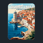 Magnet Flexible Dubrovnik Croatie Travel Art Vintage<br><div class="desc">Dubrovnik Croatie design de voyage rétro. Elle est connue pour sa Vieille Ville,  entourée de massifs murs en pierre datant du XVIe siècle.</div>