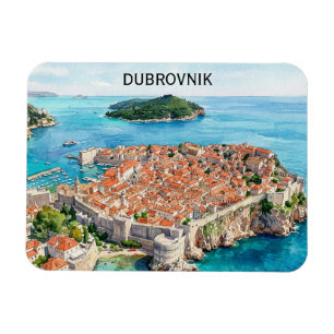 Magnet Flexible Dubrovnik Croatie Vieille Ville Paysage Urbain Côt