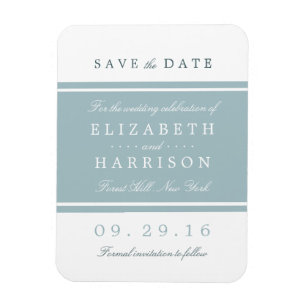 Magnet Flexible Duck Egg Blue Modern Wedding Save The Date