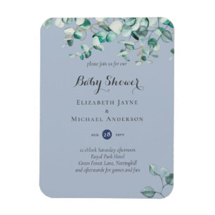Magnet Flexible Dusty Blue Eucalyptus Invitations de BABY SHOWER v