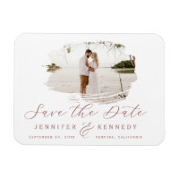 Dusty Rose Romantic Brushed Frame Save The Date
