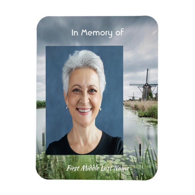 Magnet Flexible Dutch Netherlands windmill  Memorial Keepsake  (Vertical)