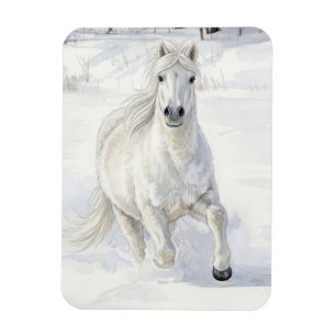 Magnet Flexible Dyfra le cheval islandais galopant dans la neige