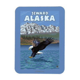 Magnet Flexible Eagle chauve plongeant - Seward, Alaska