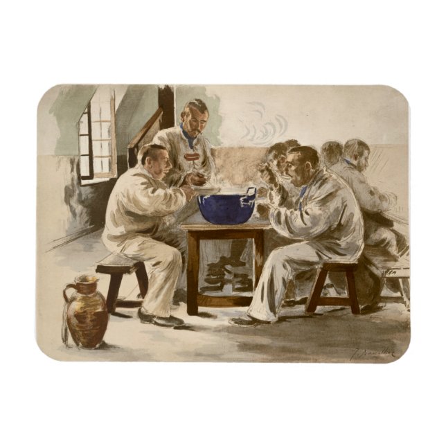 Magnet Flexible Eating Soup at the Barracks, from 'L'Estampe Moder (Horizontal)