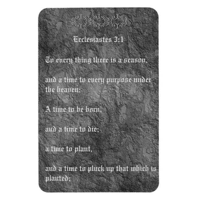 Magnet Flexible Ecclesiastes 3:1 Texture Vieillissante Non Larmes (Vertical)