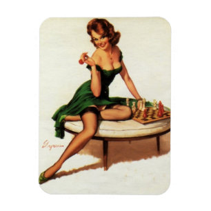 Magnet Flexible Échecs Girl Pin Up