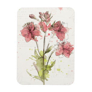 Magnet Flexible Éclaboussure rose foncée florale