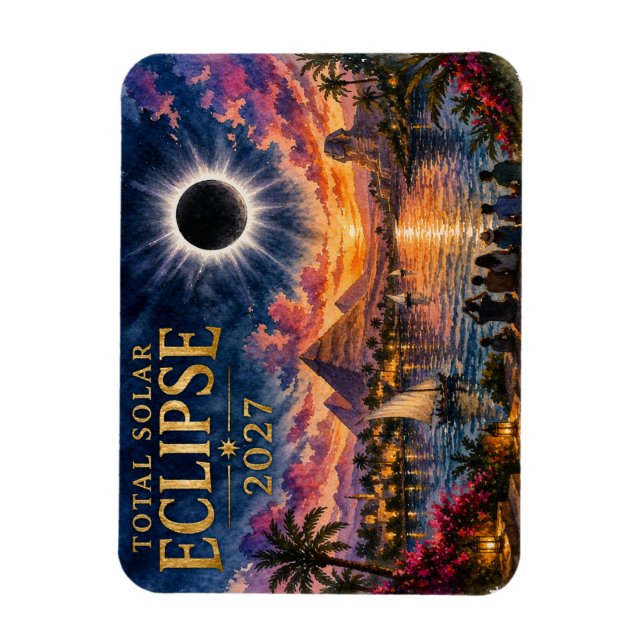 Magnet Flexible Éclipse solaire totale de 2027 en Égypte (Vertical)