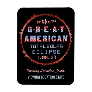 Magnet Flexible Éclipse solaire totale des États-Unis 8 avril 2024