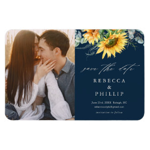 Magnet Flexible Économisez la date de mariage au tournesol eucalyp