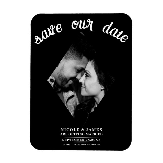 Magnet Flexible Économisez la date de mariage avec une photo de di (Vertical)