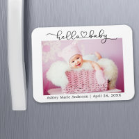 Écriture calligraphique moderne cœur bonjour bébé