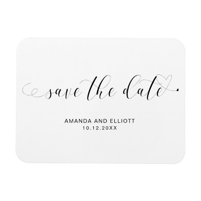 Magnet Flexible Écriture élégante Cœur mignon Mariage Enregistrer  (Horizontal)