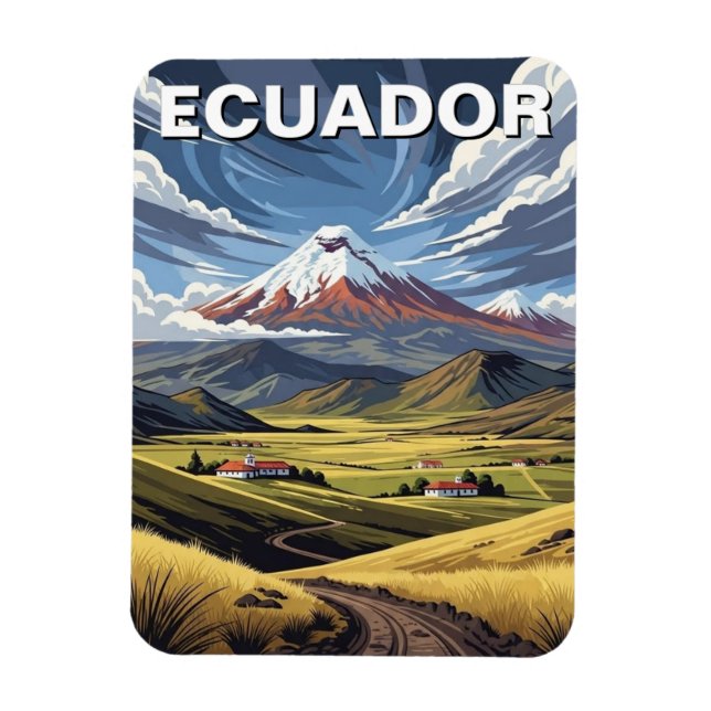 Magnet Flexible Ecuador Avenue des Volcans voyage (Vertical)