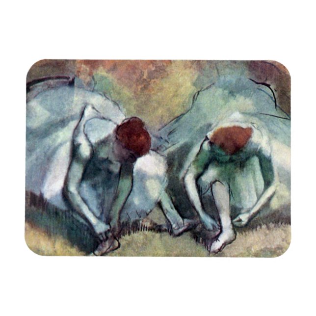 Magnet Flexible Edgar Degas - Danseurs de ballet Tying Chaussures (Horizontal)