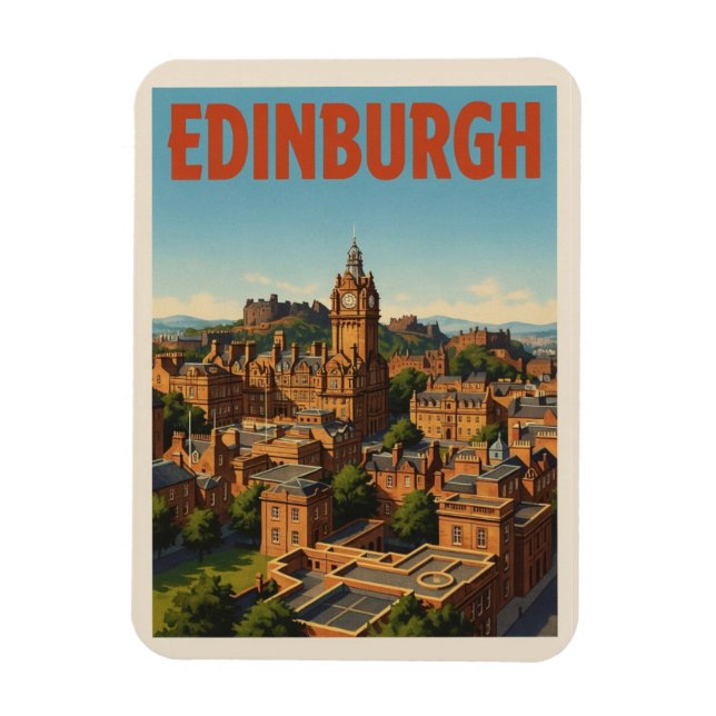 Magnet Flexible Édimbourg vintage Écosse cadeaux capit & souvenirs (Vertical)