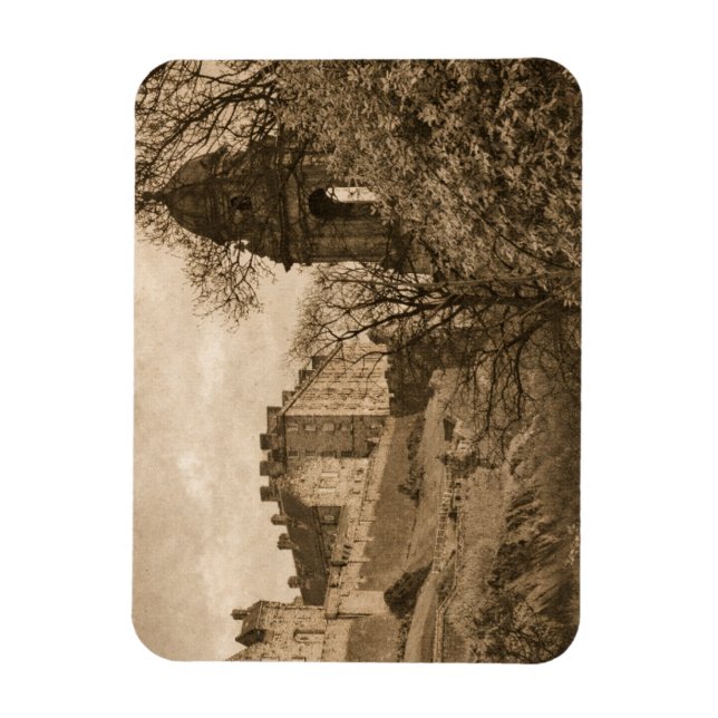 Magnet Flexible Edinburgh Castle Sepia Photograph (Vertical)