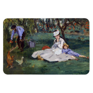Magnet Flexible Edouard Manet - La famille Monet dans leur jardin