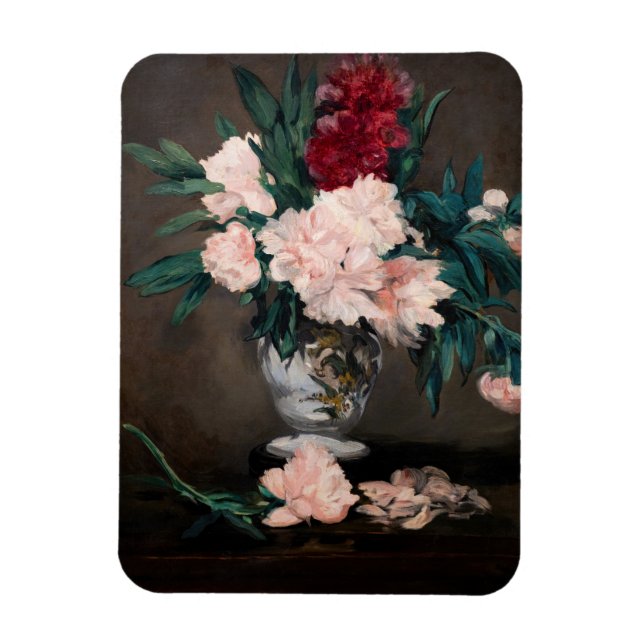Magnet Flexible Edouard Manet - Vase de pivoines sur petit piédest (Vertical)