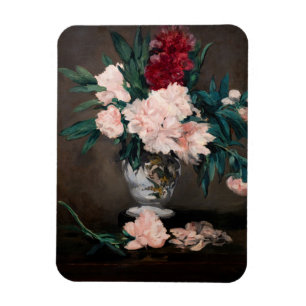 Magnet Flexible Edouard Manet - Vase of Peonies on  Small Pedestal