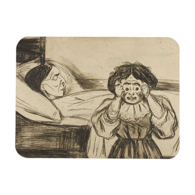 Magnet Flexible Edvard Munch - La mère morte et son enfant (Horizontal)