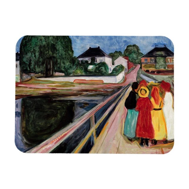Magnet Flexible Edvard Munch - Les filles sur le pont 1902 (Horizontal)