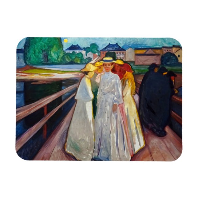 Magnet Flexible Edvard Munch - Les filles sur le pont 1903 (Horizontal)