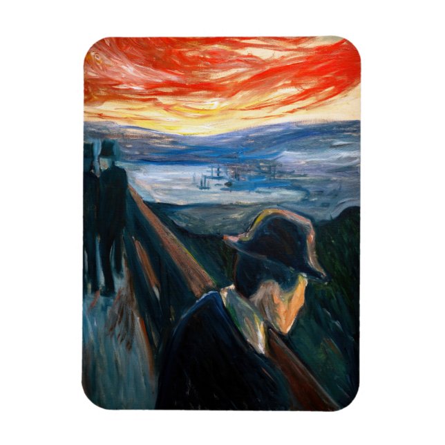 Magnet Flexible Edvard Munch - Maladie d'humeur au coucher du sole (Vertical)