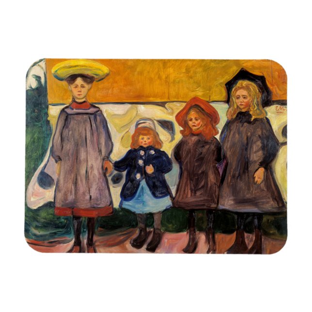 Magnet Flexible Edvard Munch - Quatre filles à Asgardstrand (Horizontal)