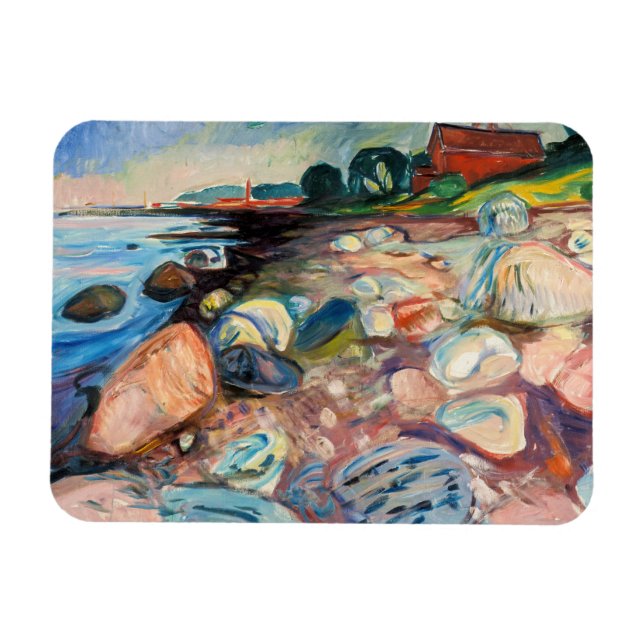 Magnet Flexible Edvard Munch - Rive avec Maison Rouge (Horizontal)