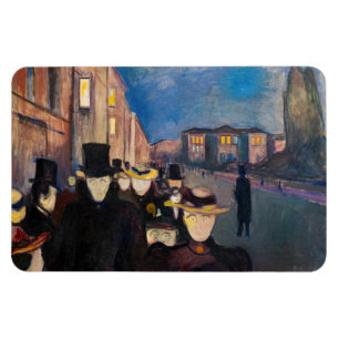 Magnet Flexible Edvard Munch - Soirée sur Karl Johan Street
