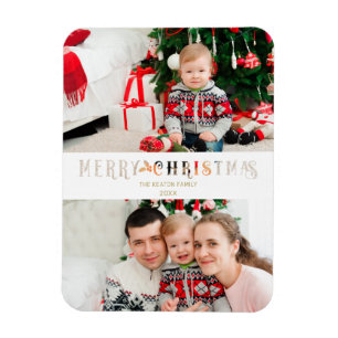 Magnet Flexible Effet de papier découpé Noël Photo personnalisée S