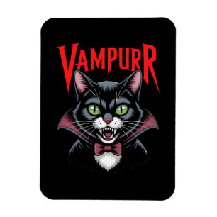 Magnet Flexible Éffrayant Funny Vampurr Vampire chat Halloween