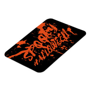 Magnet Flexible Éffrayant Halloween Splash Rétro Rouge Orange Horr