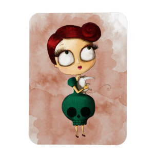 Magnet Flexible Éffrayante fille avec Opossum