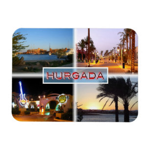 Magnet Flexible EG Égypte - Hurghada par nuit - Mer Rouge - El Gu