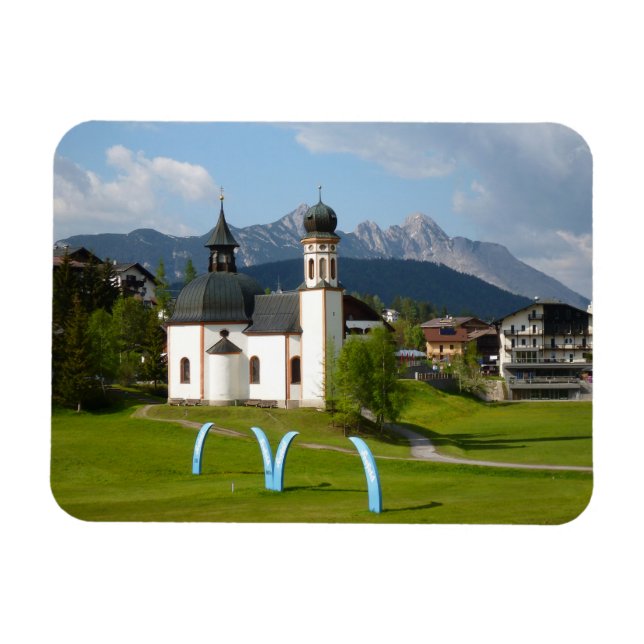 Magnet Flexible Église à Seefeld, Autriche aimant rectangulaire (Horizontal)