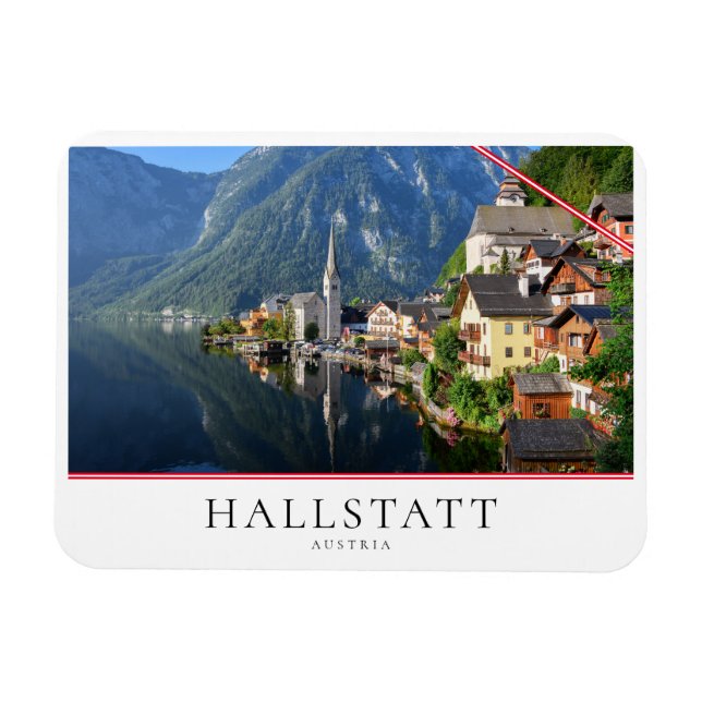 Magnet Flexible Église et village de Hallstatt, Autriche avec Alpe (Horizontal)