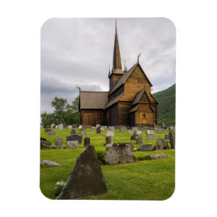 Magnet Flexible Eglise Stave avec cimetière en Norvège